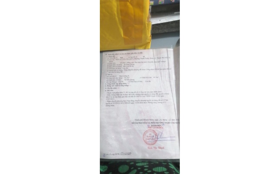 Sang neền MT đường TX 62, Thạnh Xuậ Q.12. Mặt tiền tiện kinh doanh mua bán